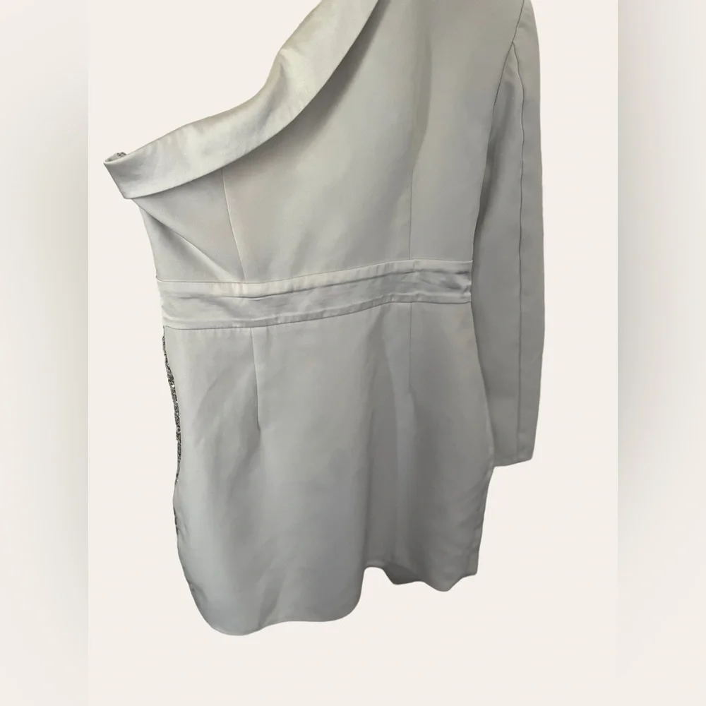 Elle Zeitoune Alexa Silver Cocktail Dress Size M - Picture 11 of 11